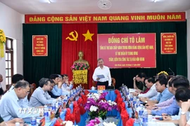 Tổng Bí thư Tô Lâm phát biểu chỉ đạo tại buổi làm việc. (Ảnh: Chanh Đa/TTXVN)
