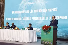 Chủ tịch Quốc hội Trần Thanh Mẫn phát biểu khai mạc hội nghị Ban Chấp hành Liên minh nghị viện Pháp ngữ. (Ảnh: Doãn Tấn/TTXVN)