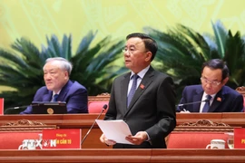 Đồng chí Trần Cẩm Tú, Ủy viên Bộ Chính trị, Thường trực Ban Bí thư điều hành phiên thảo luận. (Ảnh: TTXVN)