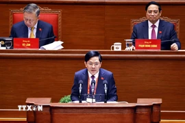 Đồng chí Đặng Văn Dũng, Phó Trưởng Ban Nội chính Trung ương, trình bày tham luận “Tiếp tục đẩy mạnh, kiên quyết, kiên trì đấu tranh ngăn chặn, đẩy lùi tham nhũng, lãng phí, tiêu cực”. (Ảnh: TTXVN)