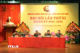 Đoàn Chủ tịch Hội Cựu Chiến binh Việt Nam làm việc. (Ảnh: TTXVN phát)