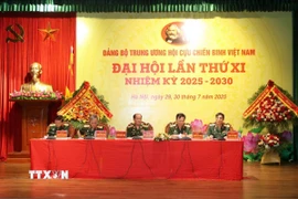 Đoàn Chủ tịch Hội Cựu Chiến binh Việt Nam làm việc. (Ảnh: TTXVN phát)