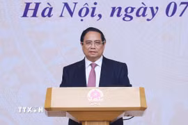 Thủ tướng Phạm Minh Chính khai mạc Hội nghị về thương mại quốc tế. (Ảnh: Dương Giang/TTXVN)