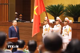 Chủ tịch nước Cộng hòa xã hội chủ nghĩa Việt Nam Tô Lâm tuyên thệ nhậm chức. (Ảnh: Lâm Khánh/TTXVN)