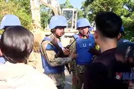 Diễn tập Công binh trước khi lên đường thực hiện nhiệm vụ 