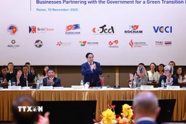 Thủ tướng Phạm Minh Chính tham dự Diễn đàn doanh nghiệp Việt Nam thường niên. (Ảnh: Dương Giang/TTXVN)
