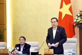 Chủ tịch Quốc hội Trần Thanh Mẫn phát biểu khai mạc phiên họp. (Ảnh: Doãn Tấn/ TTXVN)