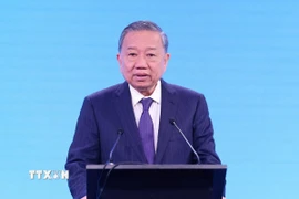 Tổng Bí thư Tô Lâm phát biểu tại Diễn đàn Doanh nghiệp Việt Nam-Liên bang Nga. (Ảnh: Thống Nhất/TTXVN)