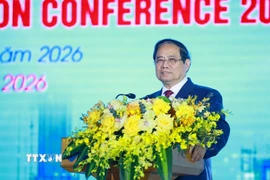 Thủ tướng Phạm Minh Chính phát biểu tại Hội nghị Xúc tiến đầu tư tỉnh Thanh Hóa năm 2026. (Ảnh: Dương Giang/TTXVN)