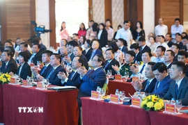 Thủ tướng Phạm Minh Chính dự Hội nghị Xúc tiến đầu tư tỉnh Thanh Hóa năm 2026. (Ảnh: Dương Giang/TTXVN)