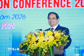 Thủ tướng Phạm Minh Chính phát biểu tại Hội nghị Xúc tiến đầu tư tỉnh Thanh Hóa năm 2026. (Ảnh: Dương Giang/TTXVN)