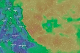 Ảnh khu vực hoạt động của bão Nokaen ở ngoài khơi Philippines. (Nguồn: Windy)