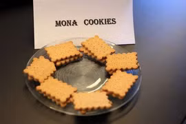 Những chiếc bánh quy "Mona Cookies" được các nhà nghiên cứu Israel phát triển như một phần của thử nghiệm điều trị dị ứng đậu phộng mới. (Ảnh: Trung tâm Y tế Sheba)
