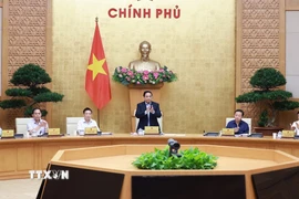 Thủ tướng Phạm Minh Chính chủ trì Phiên họp Chính phủ chuyên đề về xây dựng pháp luật tháng 9 năm 2025 (phiên thứ hai). (Ảnh: Dương Giang/TTXVN)