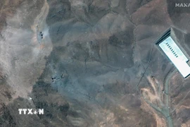 Hình ảnh vệ tinh Maxar cho thấy cơ sở hạt nhân Fordow tại Iran sau cuộc không kích của Mỹ ngày 22/6/2025. (Nguồn: Insider/TTXVN)