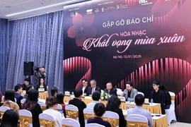 Quang cảnh họp báo Hòa nhạc "Khát vọng mùa xuân". (Nguồn: Báo Nhân dân)