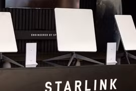 Ăngten vệ tinh của Starlink. (Nguồn: AP)