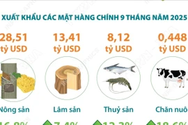 Kim ngạch xuất khẩu nông, lâm, thủy sản 9 tháng năm 2025 tăng 14% 