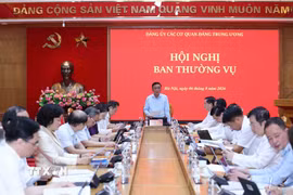 Hội nghị Ban Thường vụ Đảng ủy các cơ quan Đảng Trung ương. (Ảnh: Phương Hoa/TTXVN)