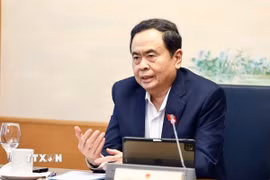 Chủ tịch Quốc hội Trần Thanh Mẫn, Đại biểu Quốc hội tỉnh Hậu Giang phát biểu. (Ảnh: Doãn Tấn/TTXVN)