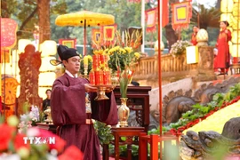 Việc tổ chức Lễ Khai Xuân theo đúng nghi thức truyền thống là sự khẳng định bản lĩnh văn hóa, giữ gìn hồn cốt dân tộc giữa dòng chảy hiện đại. (Ảnh: Thanh Tùng/ TTXVN)