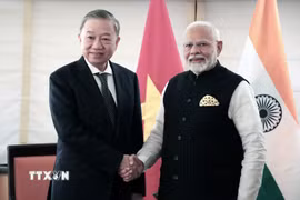 Tổng Bí thư, Chủ tịch nước Tô Lâm gặp Thủ tướng Ấn Độ Narendra Modi trong khuôn khổ chuyến tham dự Đại hội đồng Liên hợp quốc Khóa 79 và làm việc tại Hoa Kỳ, chiều 23/9/2024 (giờ địa phương), tại New York, (Ảnh: Thanh Tuấn/TTXVN)