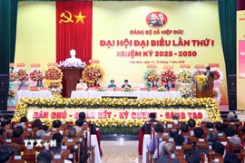 Quang cảnh Đại hội đại biểu Đảng bộ xã Hiệp Đức lần thứ I, nhiệm kỳ 2025-2030. (Ảnh: Trần Lê Lâm/TTXVN)