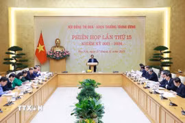 Thủ tướng Phạm Minh Chính chủ trì Phiên họp lần thứ 15 của Hội đồng Thi đua-Khen thưởng Trung ương. (Ảnh: Dương Giang/TTXVN)