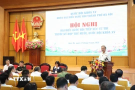 Tổng Bí thư Tô Lâm phát biểu tại buổi tiếp xúc cử tri Hà Nội. (Ảnh: Thống Nhất/TTXVN)