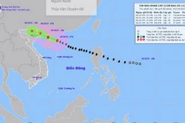 Hình ảnh vị trí và đường đi của Bão số 11 - Matmo. (Nguồn: Trung tâm Dự báo Khí tượng Thủy văn Quốc gia)