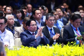 Thủ tướng Phạm Minh Chính tham dự Chương trình CEO 500 với chủ đề: “Thành phố Hồ Chí Minh: Hướng đến siêu đô thị quốc tế trong kỷ nguyên số”. (Ảnh: Dương Giang/TTXVN)