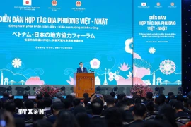 Thủ tướng Phạm Minh Chính phát biểu tại Diễn đàn hợp tác địa phương Việt Nam-Nhật Bản. (Ảnh: Dương Giang/TTXVN)