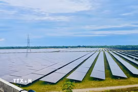 Nhà máy điện mặt trời Gio Thành 1 và Gio Thành 2 có tổng công suất 100 MWp với tổng mức đầu tư 2.300 tỷ đồng. (Ảnh: Nguyên Linh/TTXVN)