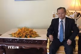Đại tá Trần Văn Thông, Phó trưởng Ban liên lạc, Ủy viên Ban Thường vụ Trung ương Hội Hữu nghị Việt Nam- Campuchia. (Ảnh: Hải Ngọc/TTXVN)