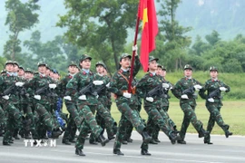 Khối nữ các lực lượng tham gia hợp luyện. (Ảnh: Trọng Đức/TTXVN)