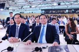 Thủ tướng Phạm Minh Chính dự Phiên khai mạc Hội nghị Đại dương Liên hợp quốc lần thứ 3 (UNOC 3) tại thành phố Nice, Cộng hoà Pháp. (Ảnh: Dương Giang/TTXVN)