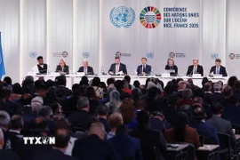 Phiên khai mạc Hội nghị Đại dương Liên hợp quốc lần thứ 3 (UNOC 3) tại thành phố Nice, Cộng hòa Pháp. (Ảnh: Dương Giang/TTXVN)