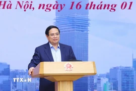 Thủ tướng Phạm Minh Chính chủ trì phiên họp thứ nhất của Ban Chỉ đạo về Trung tâm tài chính quốc tế tại Việt Nam. (Ảnh: Dương Giang/TTXVN)