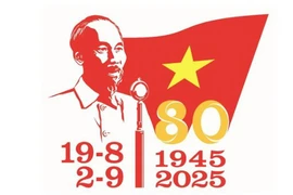 Mẫu logo chính thức cho hoạt động kỷ niệm 80 năm Cách mạng tháng Tám và Quốc khánh. (Ảnh: TTXVN phát)