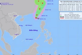 Hình ảnh vị trí và đường đi của bão số 2. (Nguồn: Trung tâm Dự báo Khí tượng Thủy văn Trung ương)