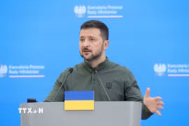 Tổng thống Ukraine Volodymyr Zelensky. (Ảnh: PAP/TTXVN)