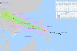 Hình ảnh đường đi và vị trí của bão Bualoi lúc 7h sáng 26/9. (Nguồn: Trung tâm Dự báo Khí tượng Thủy văn Trung ương)