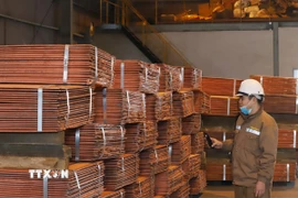 Hoạt động sản xuất tại nhà máy luyện đồng Bản Qua, huyện Bát Xát, thuộc Chi nhánh Luyện đồng Lào Cai (Vimico). (Ảnh: Quốc Khánh/ TTXVN)
