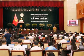 Quang cảnh phiên khai mạc Kỳ họp thứ ba Hội đồng Nhân dân Thành phố Hồ Chí Minh khóa XI. (Ảnh: Xuân Khu/TTXVN)
