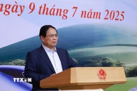 Thủ tướng Phạm Minh Chính chủ trì Phiên họp thứ ba của Ban Chỉ đạo các công trình trọng điểm, dự án quan trọng quốc gia lĩnh vực đường sắt. (Ảnh: Dương Giang/TTXVN)