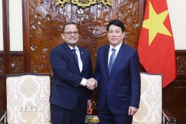 Chủ tịch nước Lương Cường tiếp Đại sứ Dominicana tại Việt Nam Jaime Francisco Rodriguez. (Ảnh: Lâm Khánh/TTXVN)
