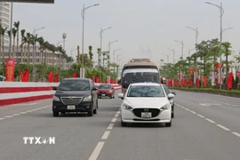 Tuyến đường Đỗ Mười đi khu chính trị-hành chính mới của Hải Phòng. (Ảnh: Minh Thu/ TTXVN)