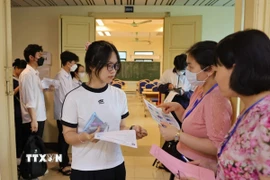 Thí sinh dự thi đánh giá năng lực của Trường Đại học Sư phạm Hà Nội. (Nguồn: TTXVN)