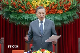 Tổng Bí thư Tô Lâm phát biểu. (Ảnh: Thống Nhất/TTXVN)