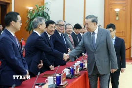 Tổng Bí thư Tô Lâm và các đại biểu. (Ảnh: Thống Nhất/ TTXVN)